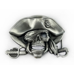 Pirat skull czaszka klamra 3D stare srebro (id: 2576)